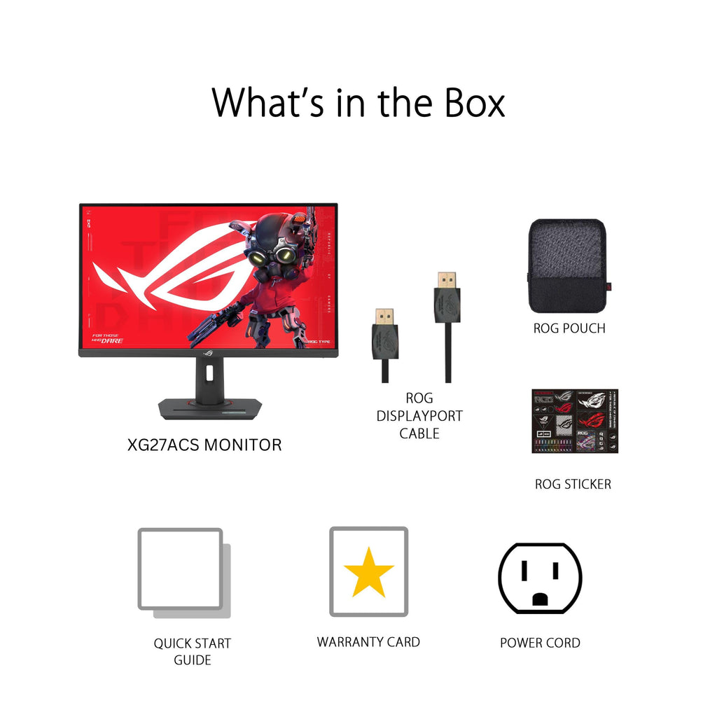 ASUS ROG XG27ACS 27 Inch 1440p 180Hz USB-C G-SYNC HDR Gaming Monitor