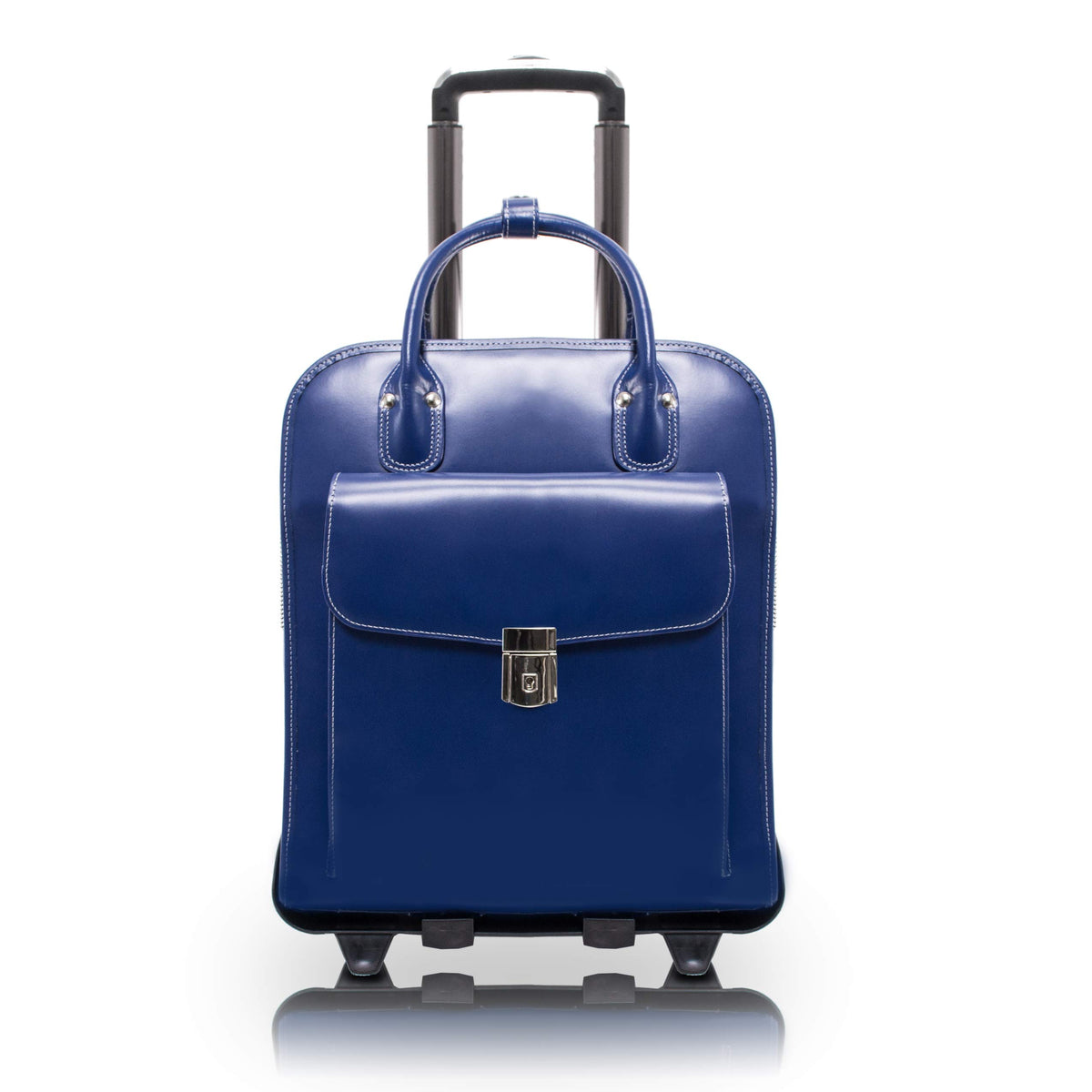 McKlein LA GRANGE, 15" Leather Detachable -Wheeled Ladies' Laptop/Computer & Tablet Business Briefcase Bag/Women's Rolling Overnight Travel Bag, Removable trolley case
