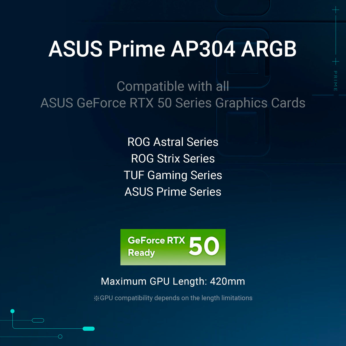 ASUS Prime AP304 ARGB ATX PC Gaming Case Tempered Glass; x4 ARGB Fans