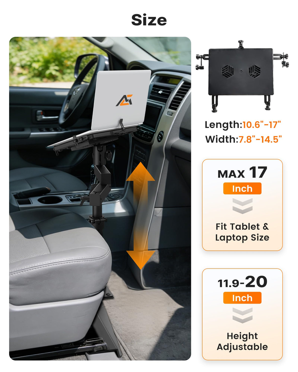 No-Drill Laptop Mount Fit for Mercedes Sprinter, ProMaster City