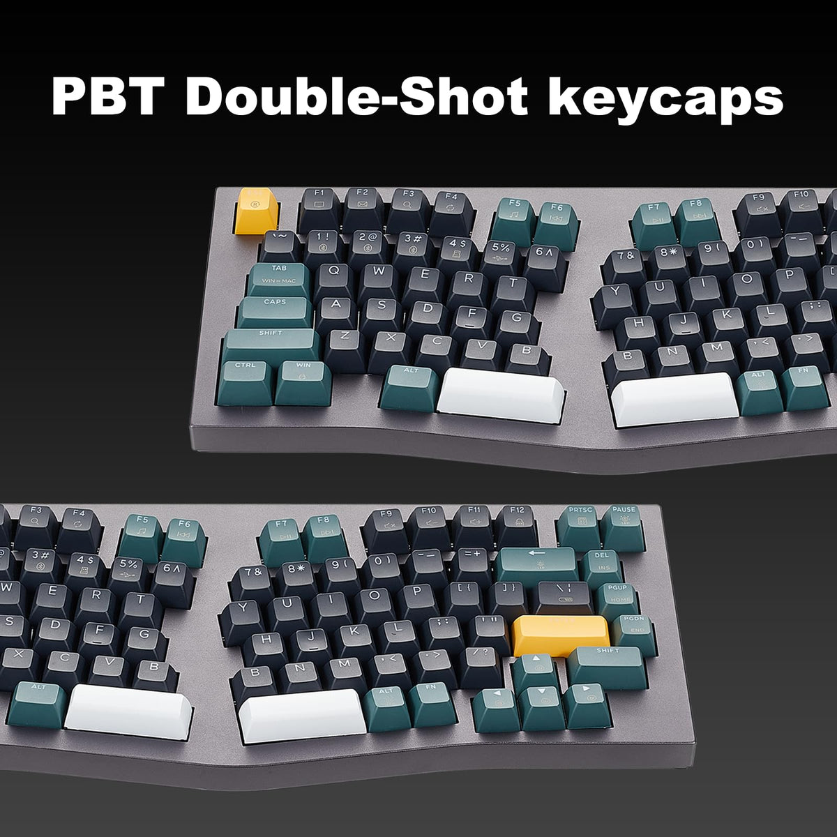 Hexgears F2 - Aluminum Custom Mechanical Keyboard, Split Alice 83 Key Layout Ergonomic Keyboard, Hot Swappable Slient Linear Switch, BT5.0/2.4GHz/USB-C, RGB Backlit with Wrist Rest for Win/Mac