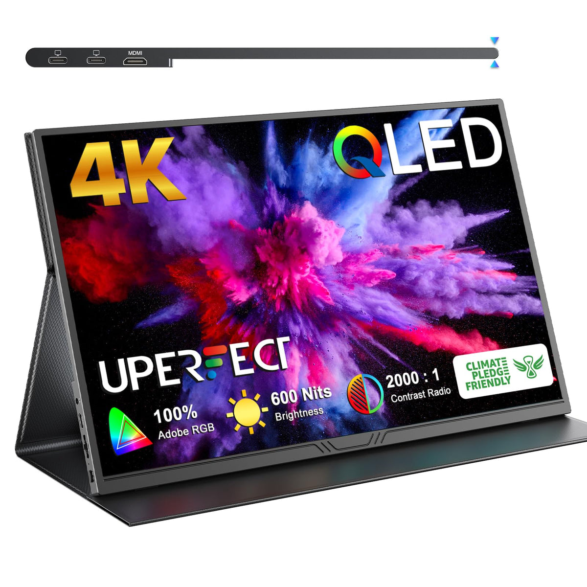 UPERFECT 15.6" 1080P Wireless Portable Monitor with Battery 8000mAh UFree V
