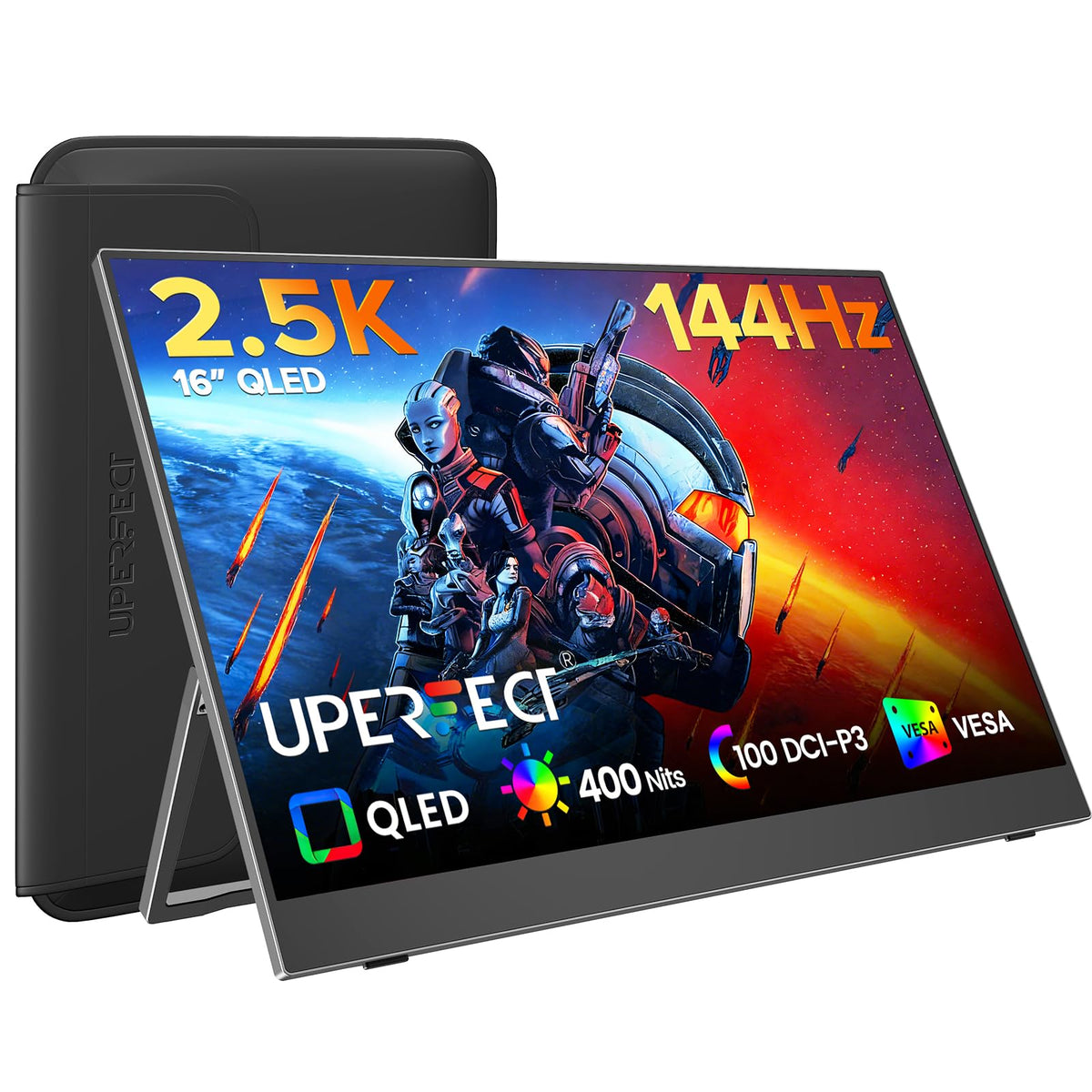 UPERFECT 17.3'' 4K Portable Monitor QLED, 600 Nits 150% sRGB 3840*2160 UHD