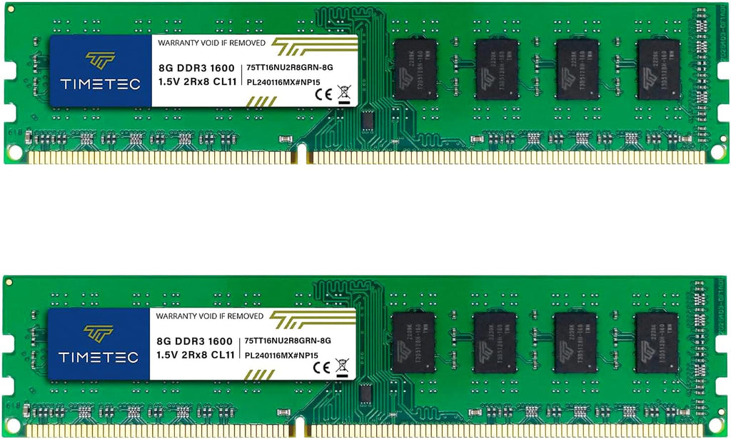 Timetec 80GB KIT(10x8GB) DDR3 1600MHz (DDR3-1600) PC3-12800 (PC3-12800U) Non-ECC Unbuffered 1.5V CL11 2Rx8 Dual Rank 240 Pin UDIMM Desktop PC Computer Memory RAM(SDRAM) Module Upgrade