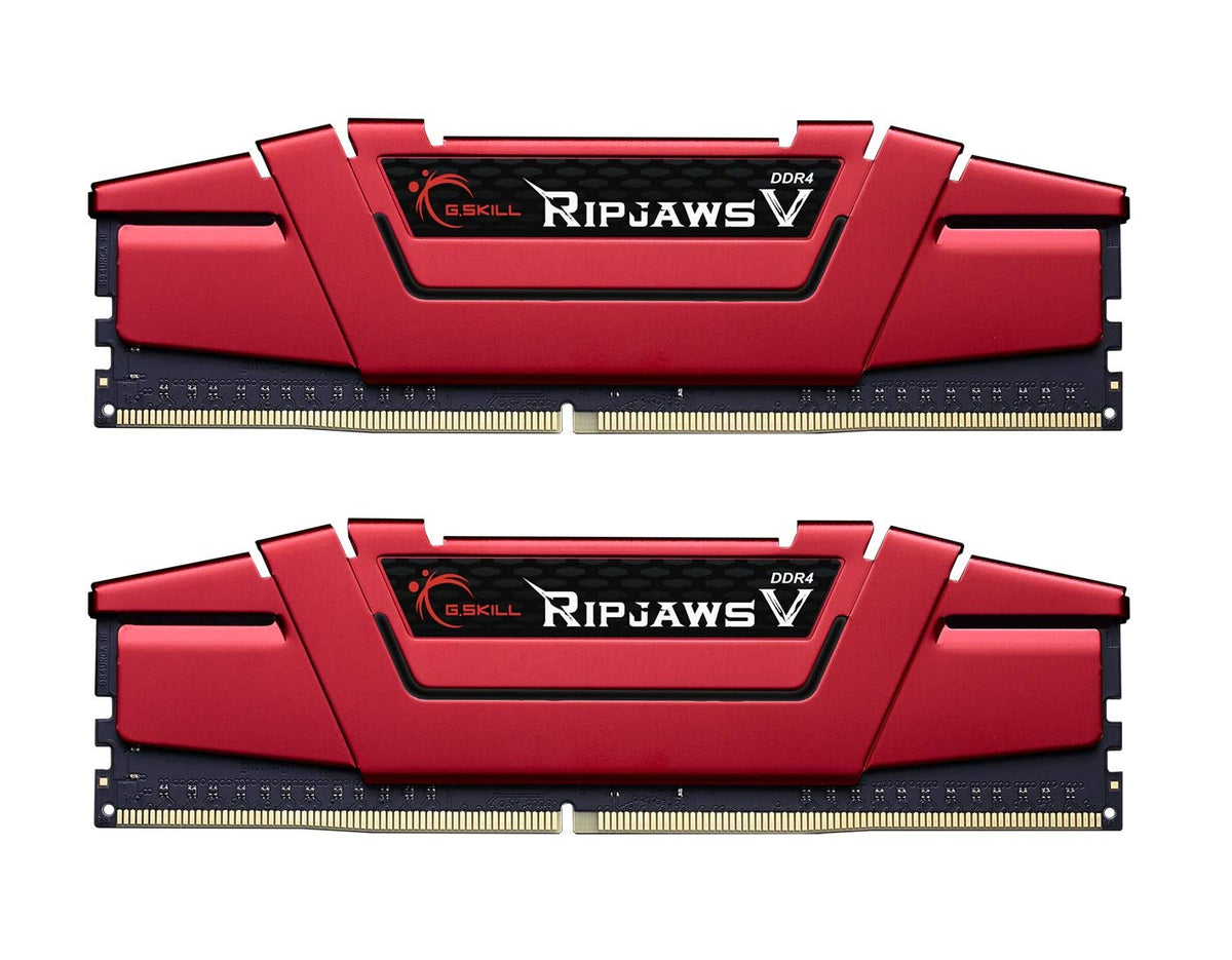 G.SKILL RipjawsV Series DDR4 RAM (XMP) 16GB (2x8GB) Up to 3000MT/s* CL16-18-18-38 1.35V Intel AMD Desktop Computer Memory U-DIMM - Red (F4-3000C16D-16GVRB)