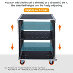 AV Gear Rack 6U Home Audio & Video Stage Stereo Equipment Storage Cabinet Stand On Wheels - Mobile Floor Standing - 6U 19in Server IT Network Data Devices Storage Rack Cabinet