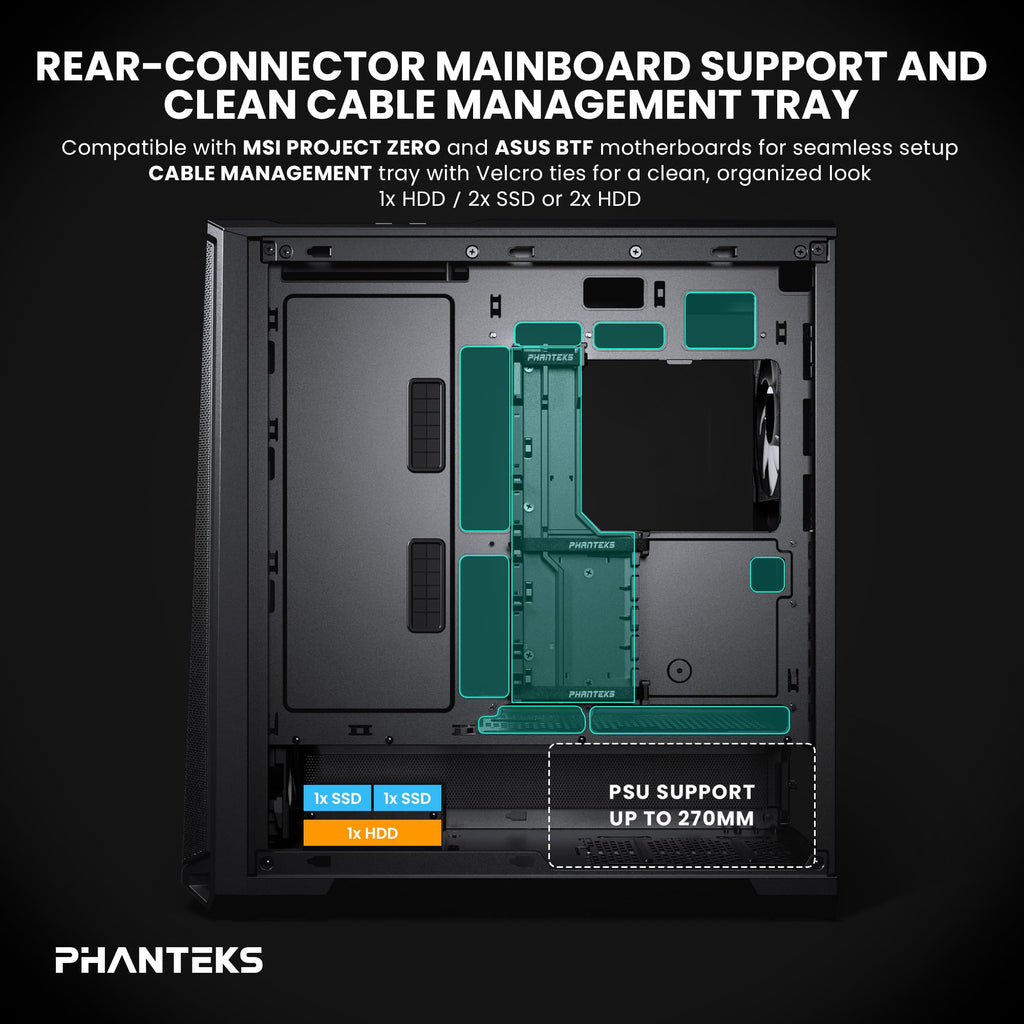 PHANTEKS Eclipse G400A Tempered Glass ATX MID-Tower Computer CASE - Black