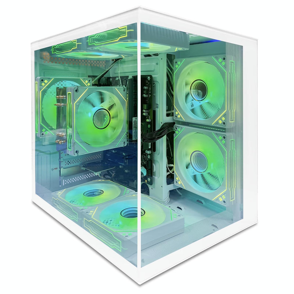 suevery Pre Built Gaming PC Bundle AMD Ryzen7 Desktop Computer Black