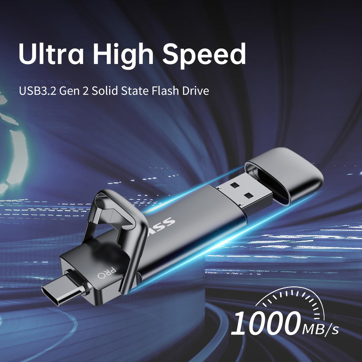 SSK 1TB USB SSD Flash Thumb Drive up to 1000MB/s Dual USB C+A 3.2 Stick