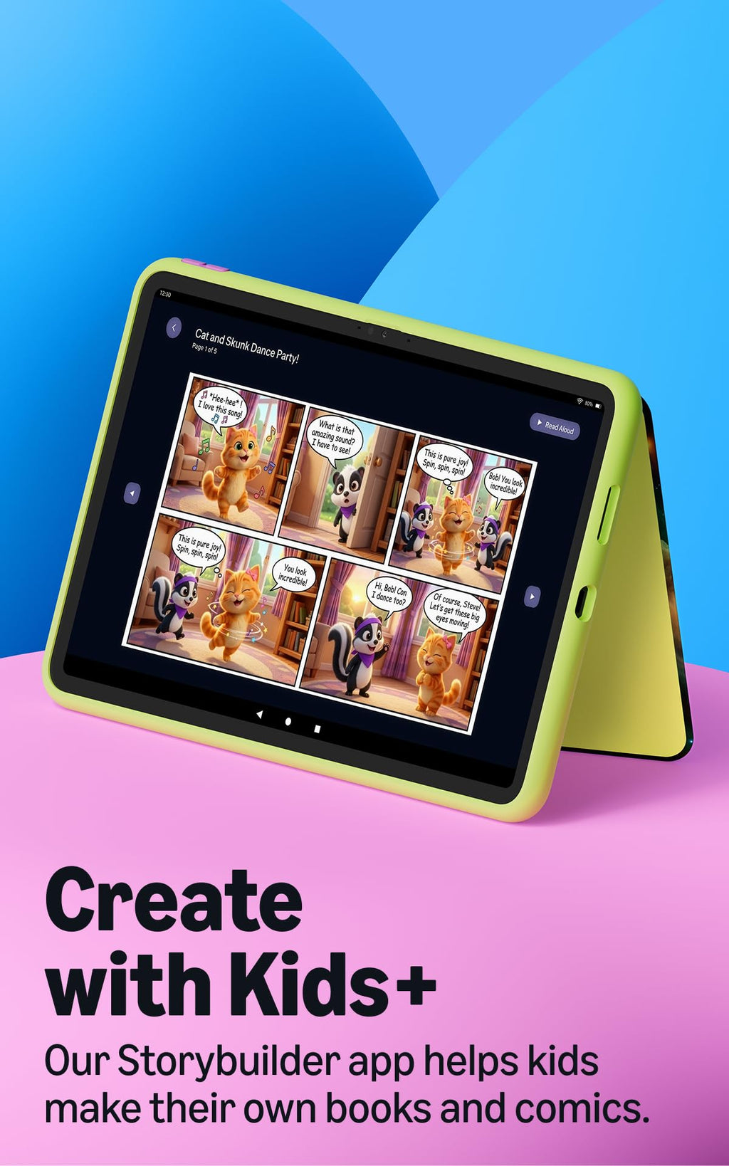 Amazon Kids Tablet 11 (newest model), Ages 6-12, 11" 2.5K display, 8GB RAM, Includes 1-year Kids+ content subscription, Parental controls, and Stellar Swirl slim hard case