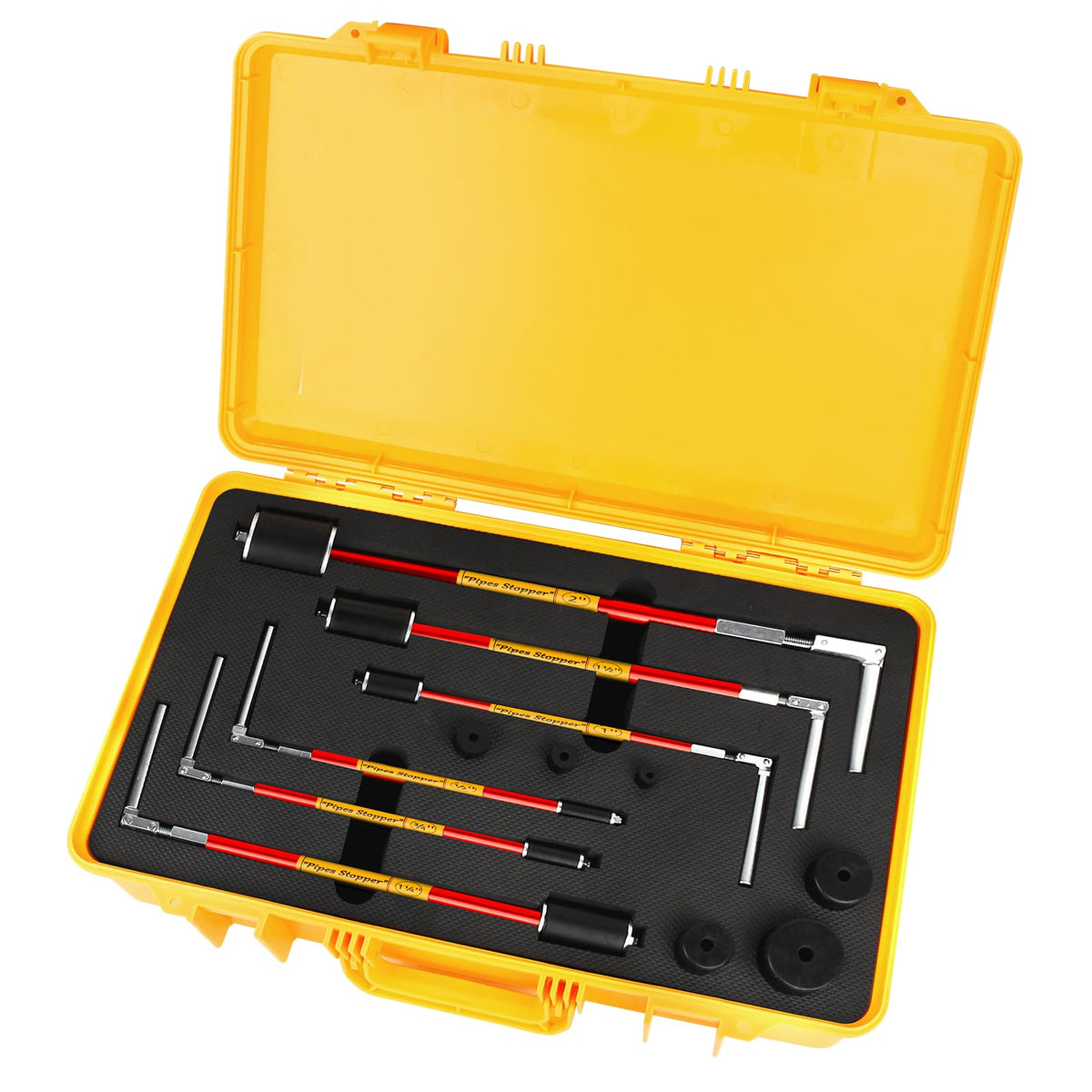 Plumbing Tool Kit (6 Tools) for the 1/2" to 2" Sized Pipes, Plumbing Plugs for Fast Water Line Repairs, Prevent Pipeline Leakage and Facilitate Solder with Extra Gaskets and PVC Carrying Case