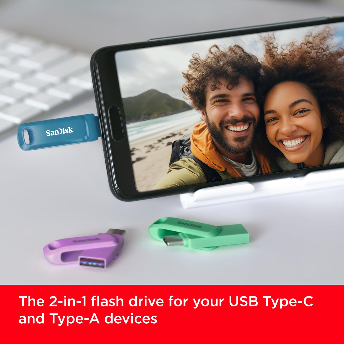 SANDISK 1TB Ultra Dual Drive Go, USB-C & USB-A, Up to 400MB/s Read Speeds