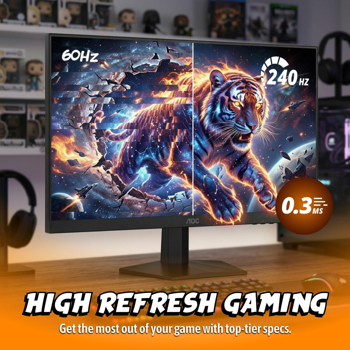 AOC 27" Gaming Monitor QHD 260Hz Overclocked IPS NVIDIA G-SYNC Q27G41ZE