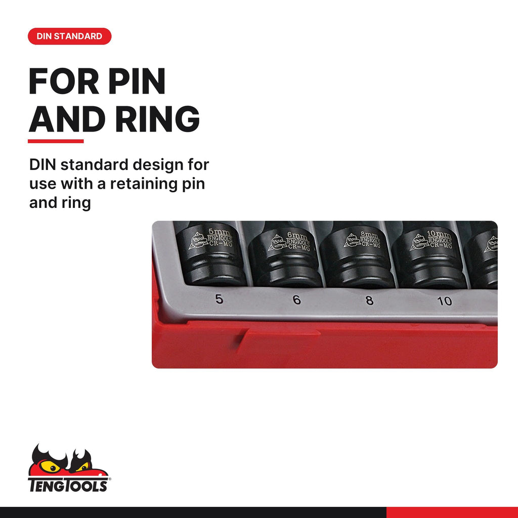 Teng Tools 15 Piece Metric Hex Bit Socket Set 3/8 & 1/2 Drive - TT9015HX