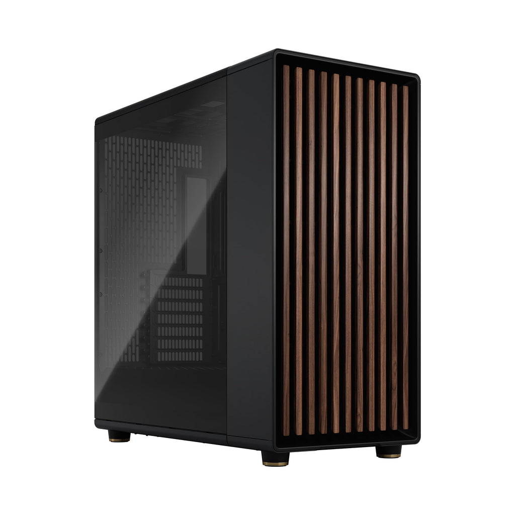 Fractal Design North Chalk White Tempered Glass Clear - Genuine Oak Wood Front - Glass Side Panel - Two 140mm Aspect PWM Fans Included - Type C USB - ATX Airflow Mid Tower PC Gaming Case