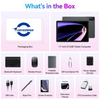 11 Inch-Android 16 Tablet 2026 Latest Update 16GB RAM 128GB ROM 1TB Expandion 5G WiFi Cellular 21MP Dual Camera Octa-core MTK8786.Gemini AI 2.0.Tablets with Keyboard,Mouse,protective film,Case-Gray