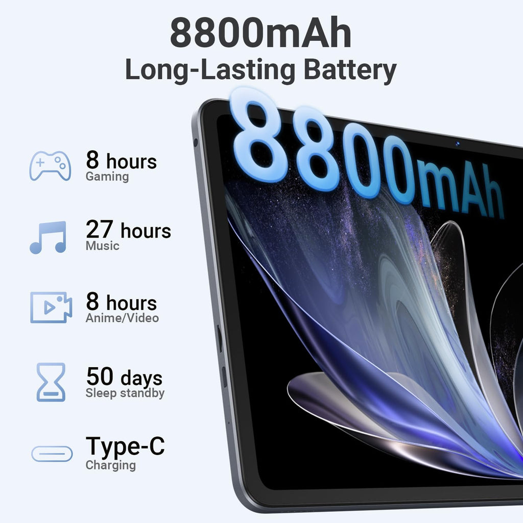 Tablet 12 Inch, Android 16 Tablet, 2K IPS, 30GB RAM + 128GB, 1TB Expandable