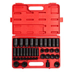 SUNEX TOOLS 2668, 1/2 Inch Drive Master Impact Socket Set, 39-Piece, SAE, 3/8" & 3325 3/8-Inch Drive SAE Master Impact Socket Set., Standard/Deep, 6-Point, Cr-Mo, 5/16-Inch