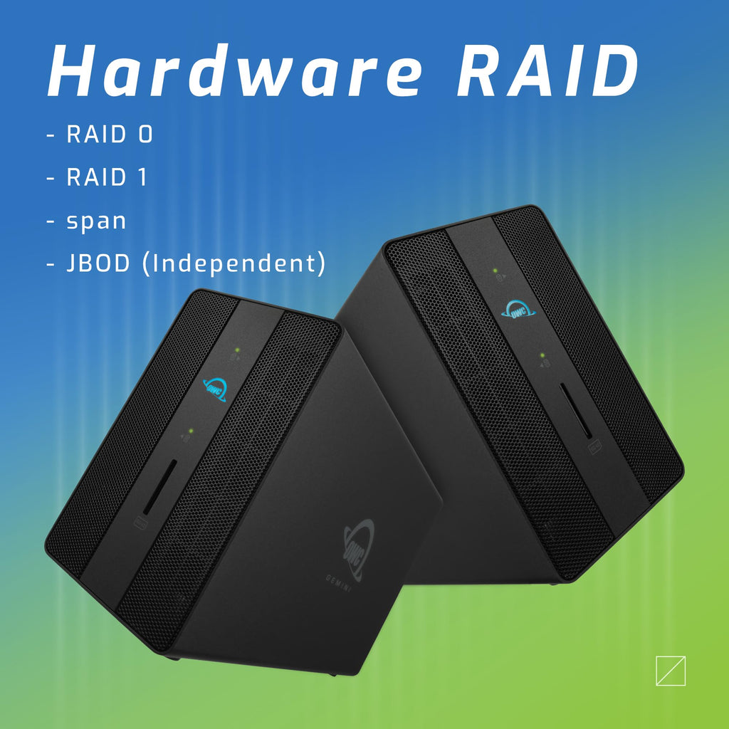OWC Gemini 40TB Thunderbolt 40Gb/s Dock and Dual-Drive RAID Storage