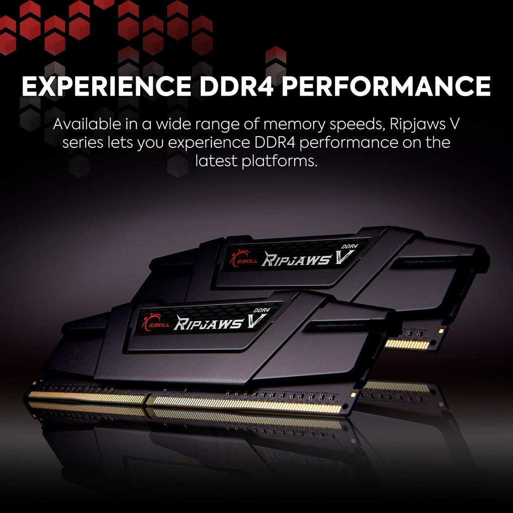 G.SKILL RipjawsV Series DDR4 RAM (XMP) 32GB (2x16GB) Up to 3600MT/s* CL18-22-22-42 1.35V Intel AMD Desktop Computer Memory U-DIMM - White (F4-3600C18D-32GVW)