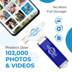 ThePhotoStick® Omni 256GB Photo Backup for iPhone, Android and Computers