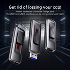 SSK USB Drive 2TB up to 550MB/s External SSD USB C+A 3.2 Thumb Drive