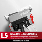 LEVEL5 Drywall Skimming Blade Set | 10, 16 & 24 Inch Skimming Blades, 37-63 Inch Extension Handle | Aluminum Body & Stainless Steel Blade | For Smoothing Walls and Ceilings | 5-440