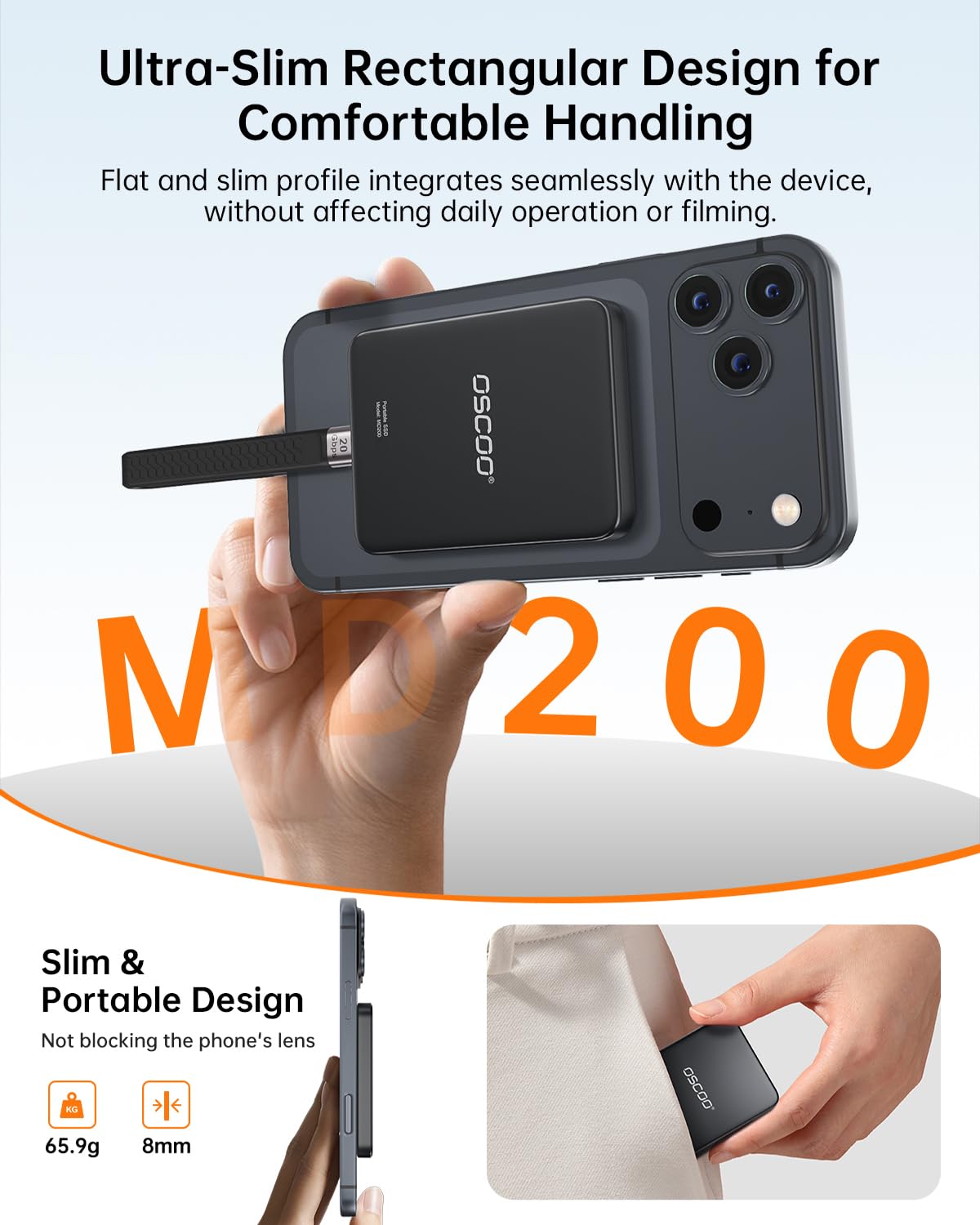 1TB Magnetic Portable SSD, Up to 2000MB/s – External Solid State Drive