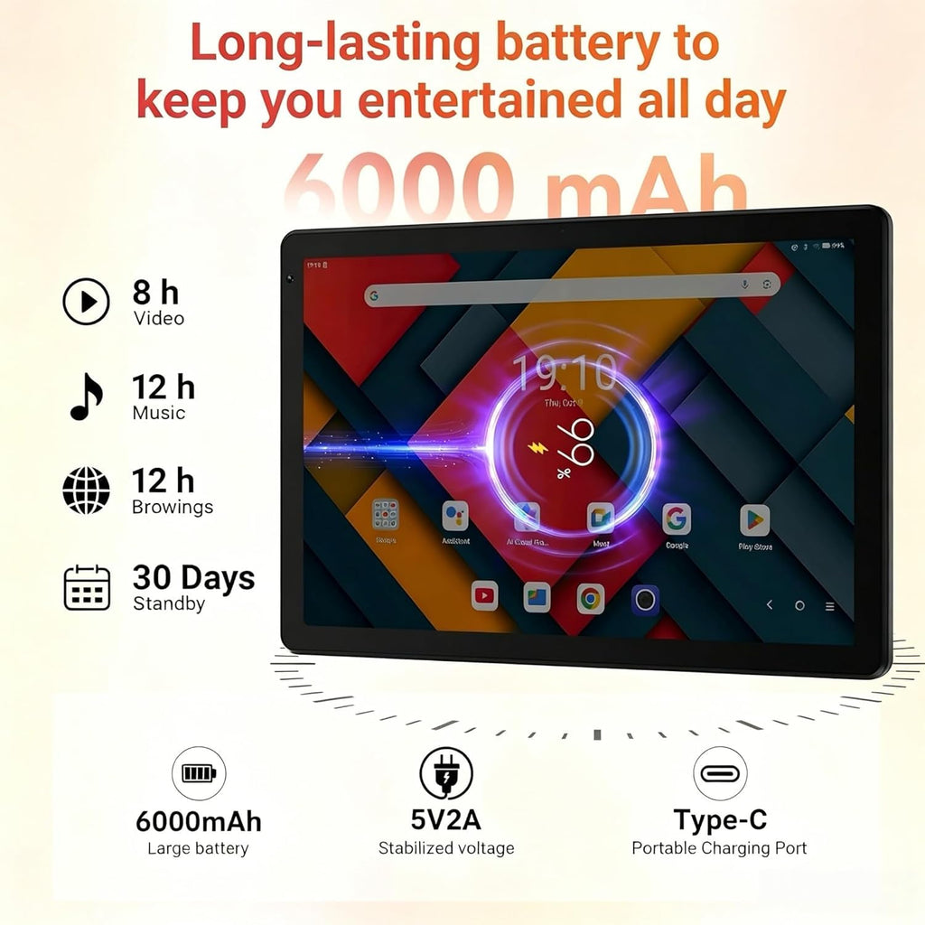 Tablet,10.1" Android 16 Tablet Octa-core 36GB+128GB Dual Camera