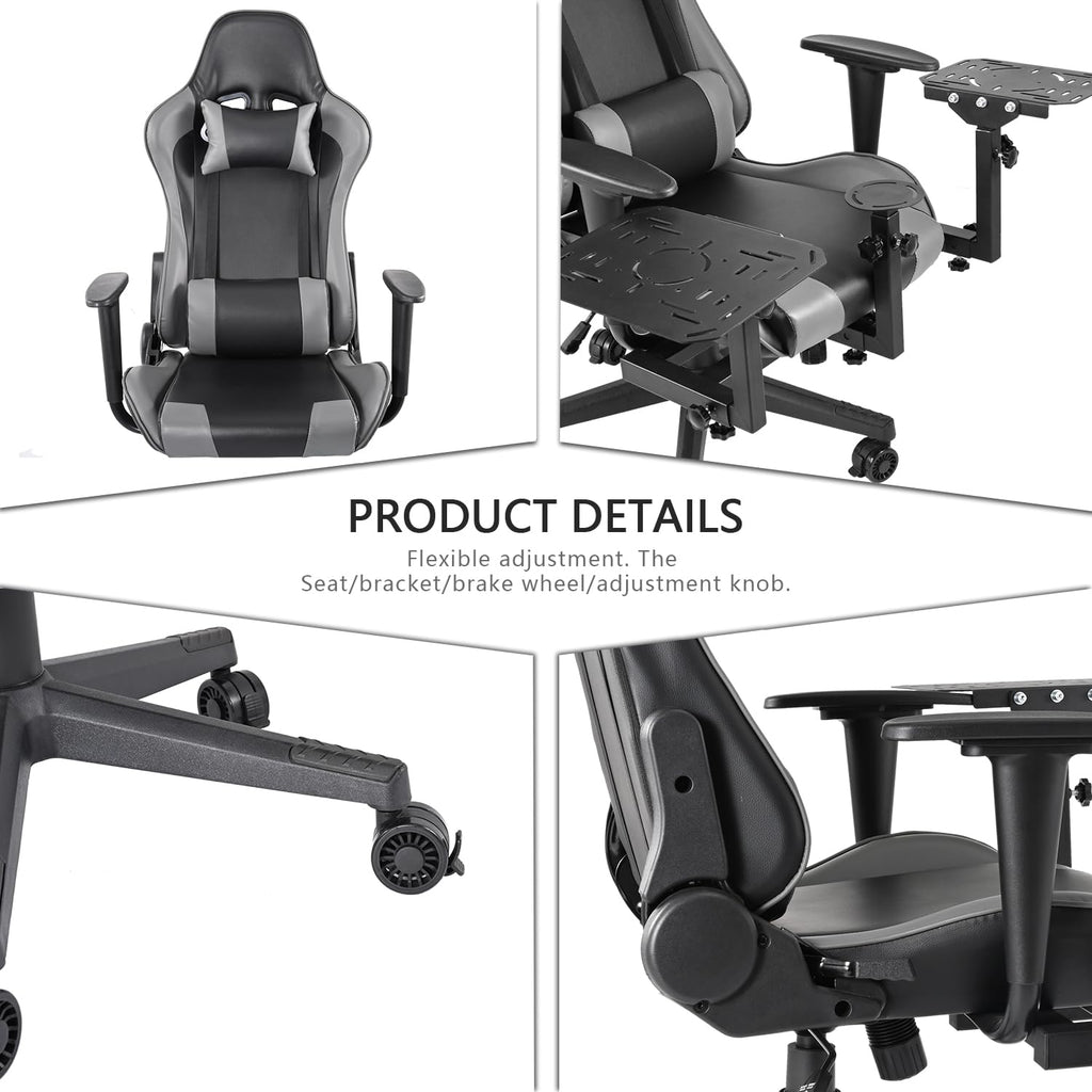 Removable Flight Simulator Cockpit with Racing Seat Compatible with Logitech G25 G27 G920 G923,for Thrustmaster T300RS TX A10C Metal Warthog Gear,for Fanatec,Detachable Simulation Stand
