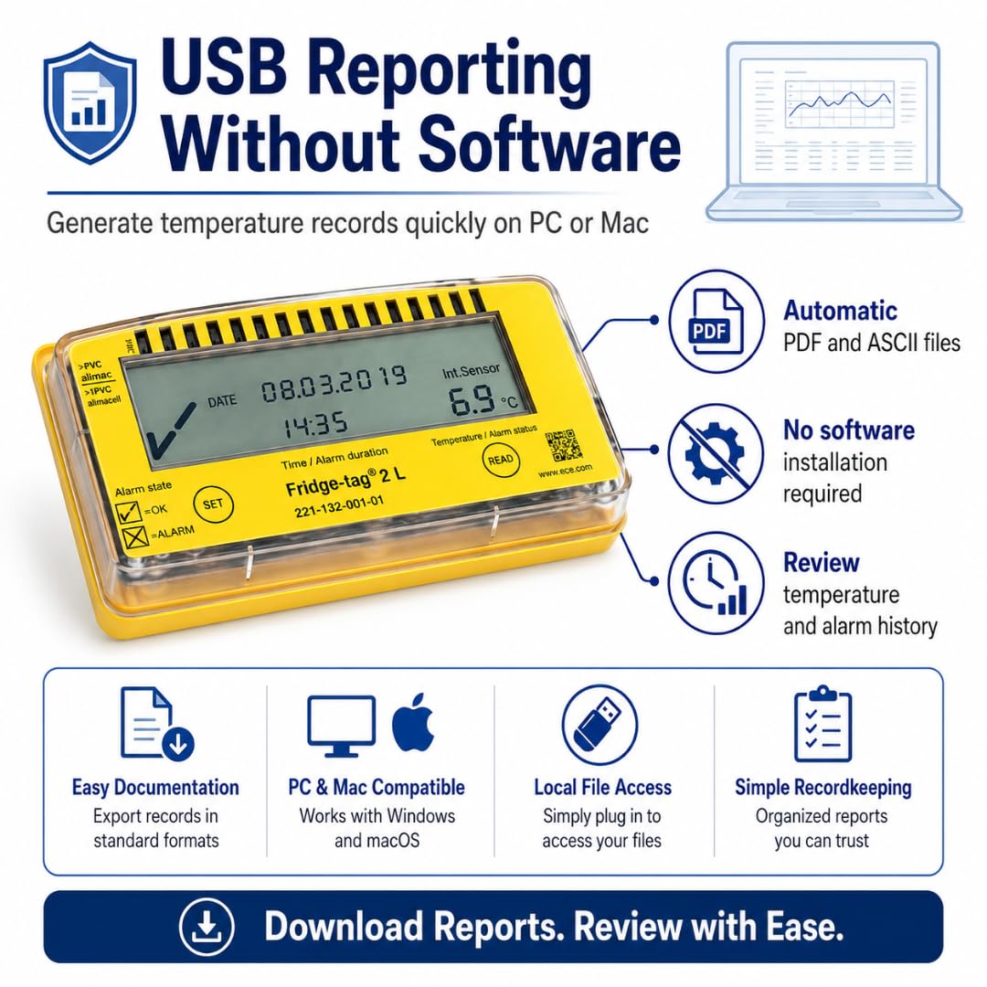 Fridge-tag 2L Vaccine Temperature Data Logger with NIST Traceable Probe