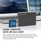 Transcend 1TB StoreJet 25C3N Portable HDD, Sleek Aluminum Case, Type-A