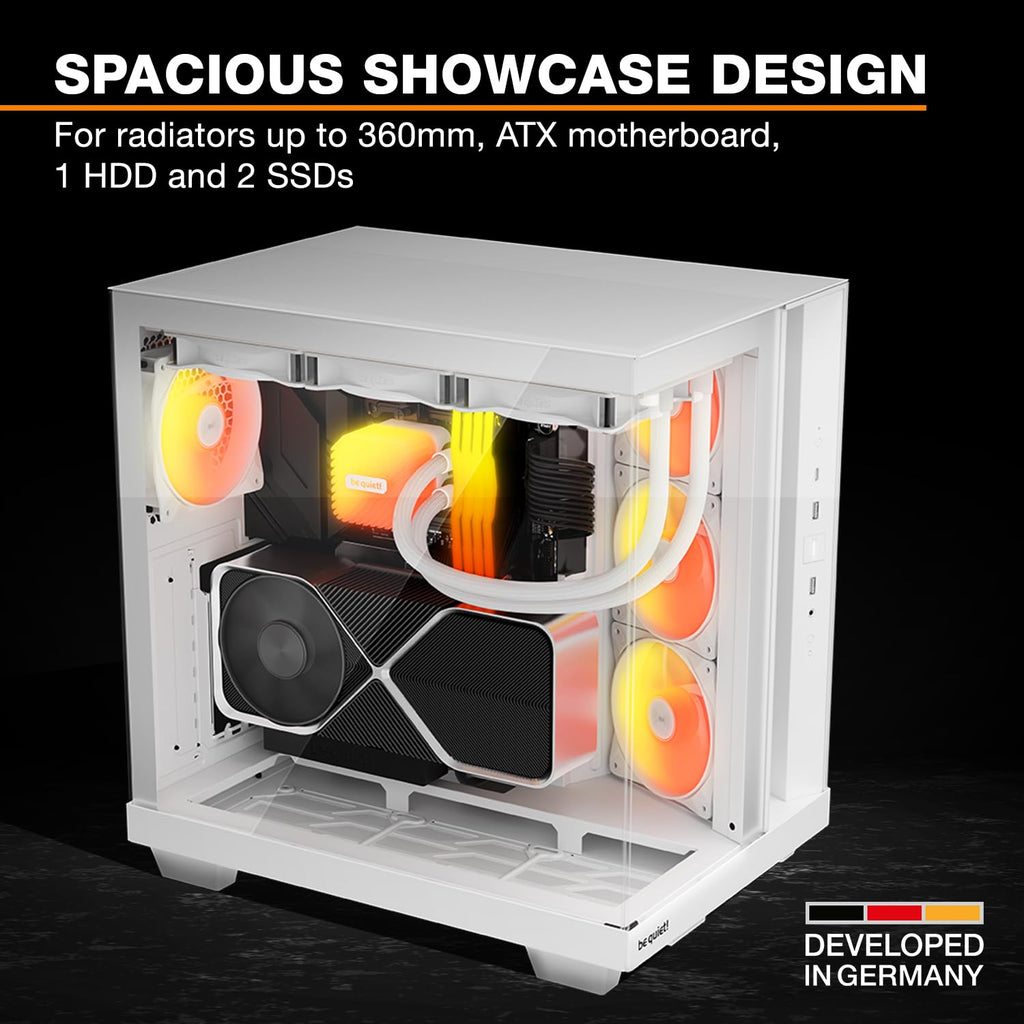 be quiet! Light Base 500 LX White PC Case, Fully Windowed Front and Side