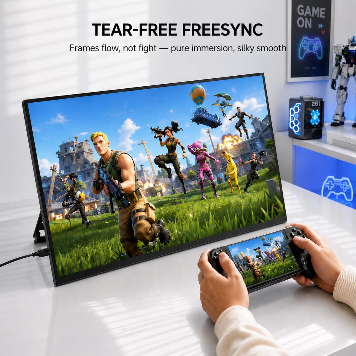 UPERFECT 18.5" 120Hz Portable Monitor, 125% sRGB Laptop Gaming Display