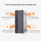 LincStation E1 4-Bay NAS Storage, Quad-Core 2.0GHz, 4GB RAM, 64GB eMMC, 2.5GbE Port & 4K HDMI 2.0, Supports M.2 NVMe SSD & SATA HDD Up to 76TB, Remote Access for iOS/Android/Windows (Diskless)