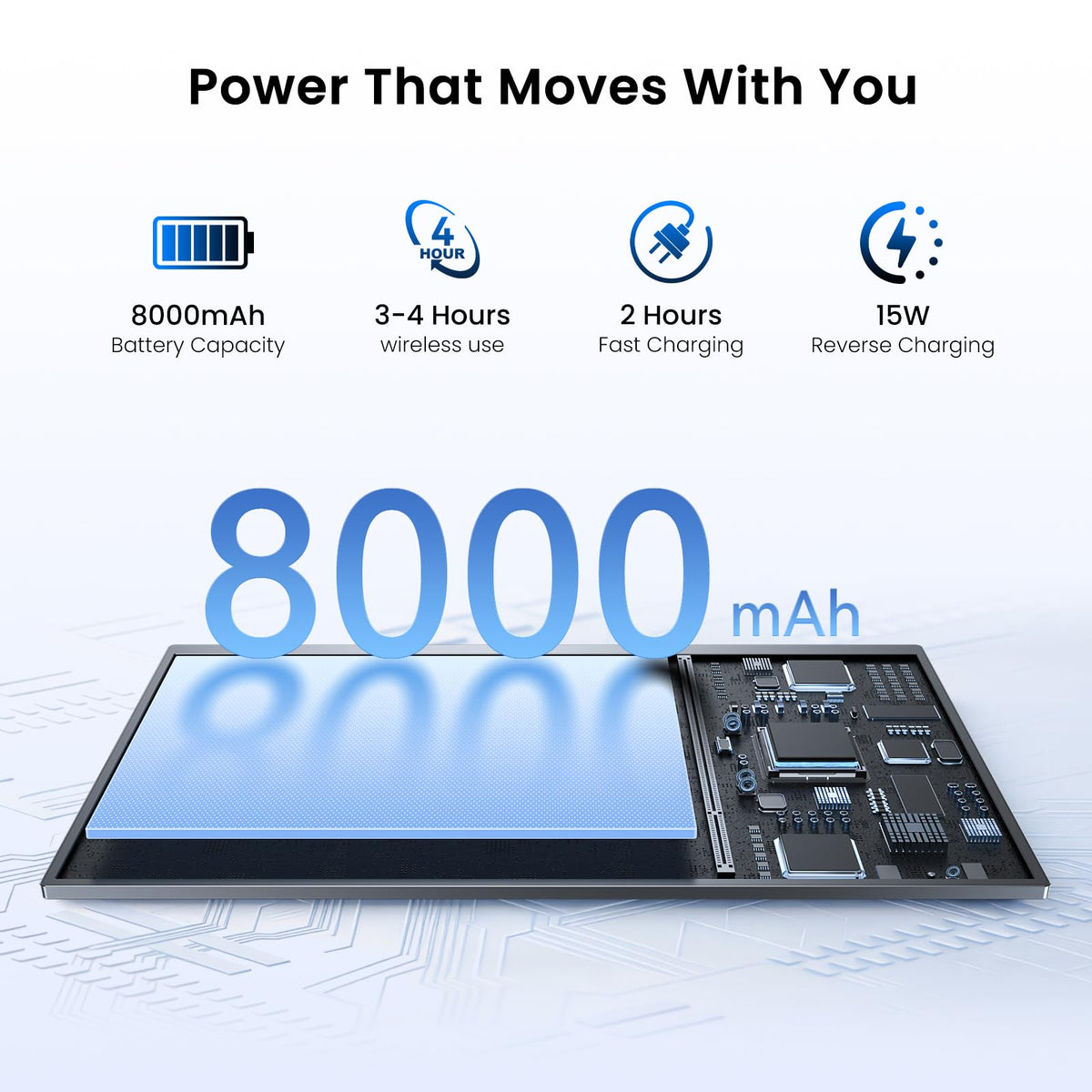 UPERFECT 15.6" 1080P Wireless Portable Monitor with Battery 8000mAh UFree V