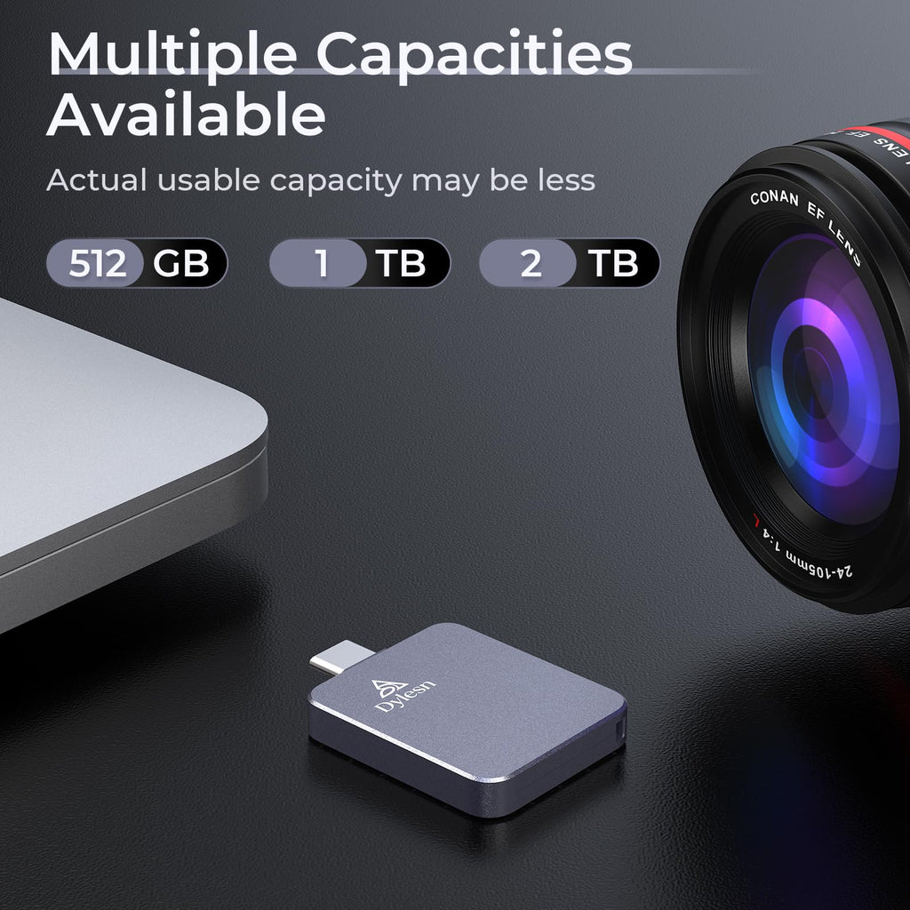 1TB Video Editing SSD 20Gbps USB-C External Drive for iPhone16 Pro