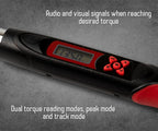 Tapha Tools 3/8 inch Flex-Head Digital Torque Wrench, 5-99.5 ft-lbs (6.8-135 N-m) Torque Range ±2% Accuracy, LED and Buzzer, Preset Memory, ISO 6789 Tested and Calibrated (DKF3N-T135BN)