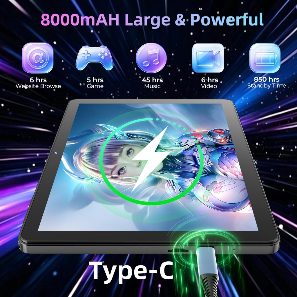11 inch Tablet with Keyboard,Android 16 Tablet with Octa Core Processor