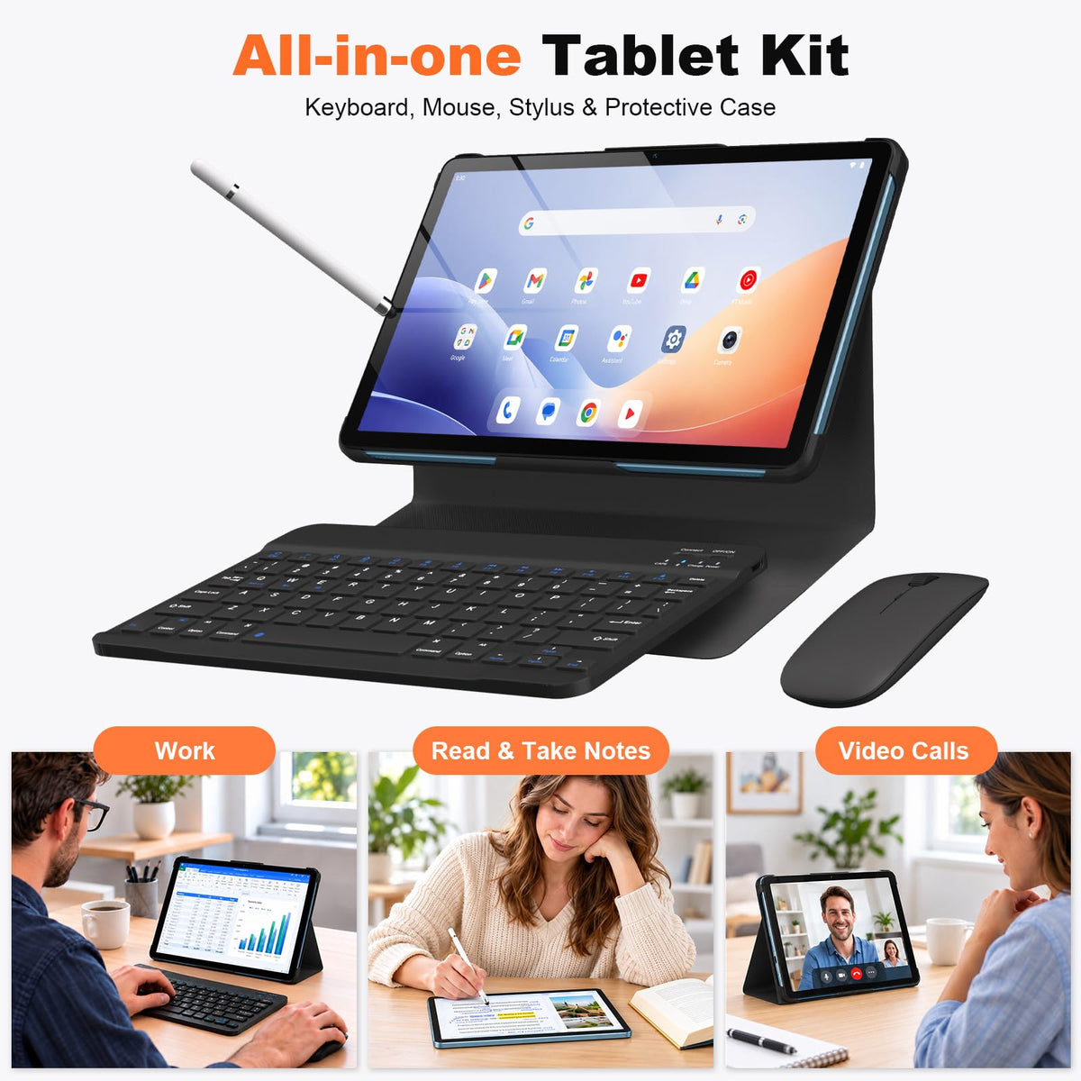 11 inch Tablet Android 16, 34GB RAM 128GB ROM 2TB Expansion, 8000mAh, Blue