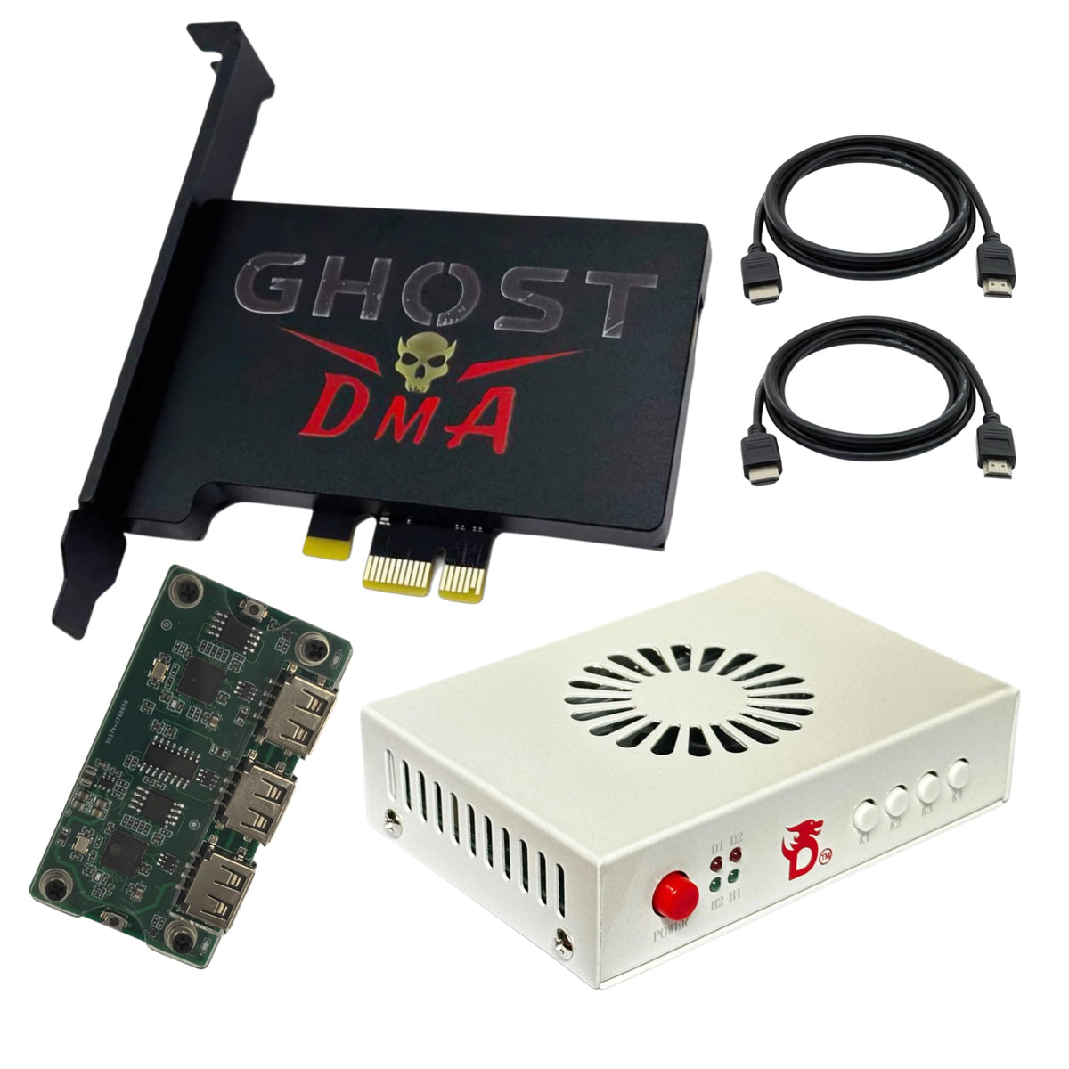 GhostDMA PC Cheating Kit Bundle (VGK FW) - HDMI DMA Fuser - Makcu with Custom Firmware - DMA 75t Card EMULATED FIRMWARE - Internal Computer Components, PCI-E Connectivity Techonology