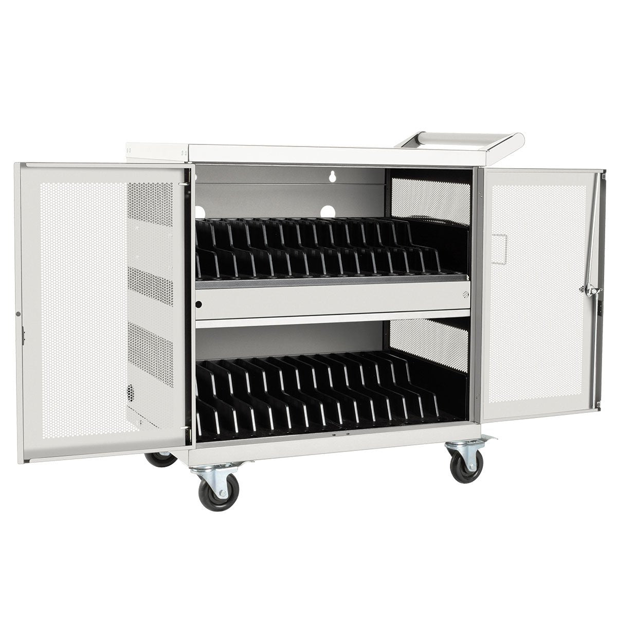 Tripp Lite 48-Port AC Mobile Charging Cart Storage Station for Chromebooks, iPads, Laptops, Tablets, Black (CSC48AC)