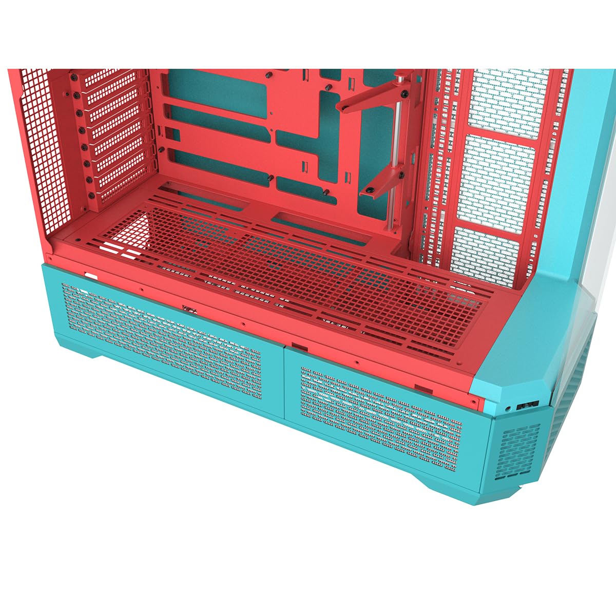 Thermaltake View 600 TG; Full Tower; 420mm Radiator Support; 480mm GPU Clearance; Hidden Connector Support; Rotatable PCIe Slots; 220mm PSU Clearance; Mint Strawberry; CA-11H-00FLWN-00