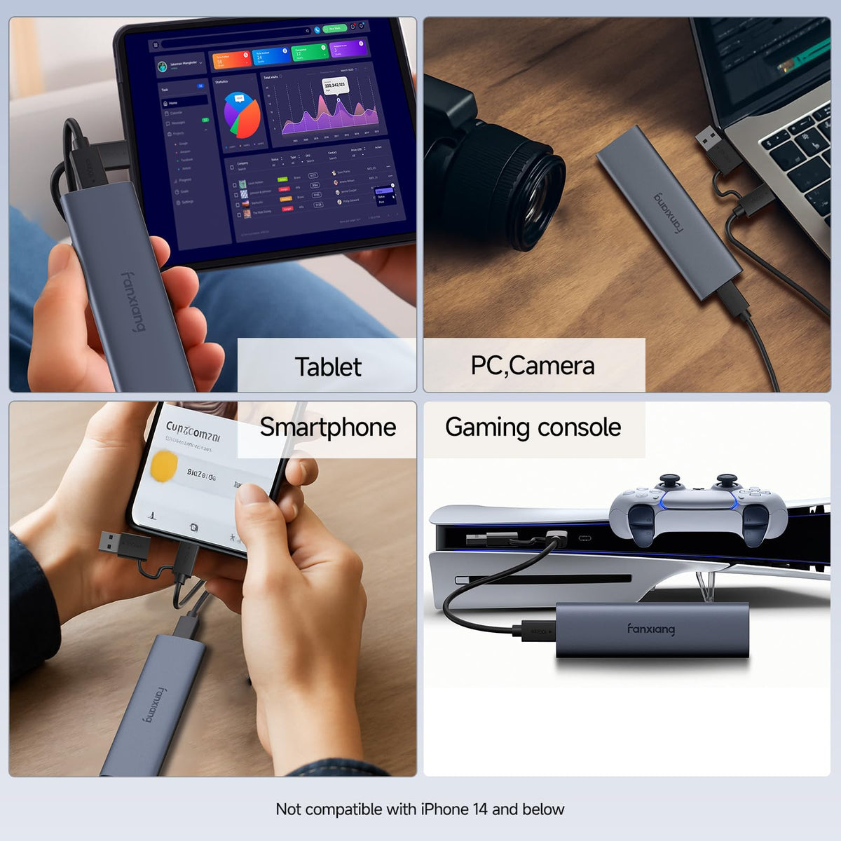 1TB External SSD - Portable SSD External Solid State Drive, 1000MB/s