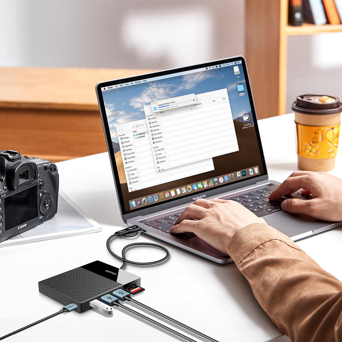 YOTUO 2TB Docking Station External Hard Drive Storage, USB-C Hub + HDD 7-in-1, USB 3.0, SD/TF Card, HDD for Windows, Mac, Android, TV, iPhone 15/16/17, Laptop, Desktop, PC