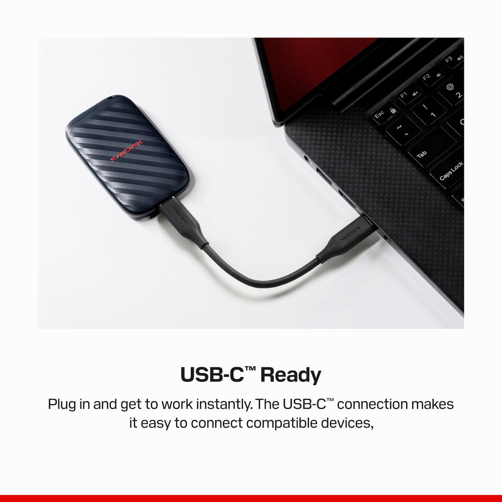 Sandisk 1TB Portable Drive, Up to 600MB/s Read Speeds - Black