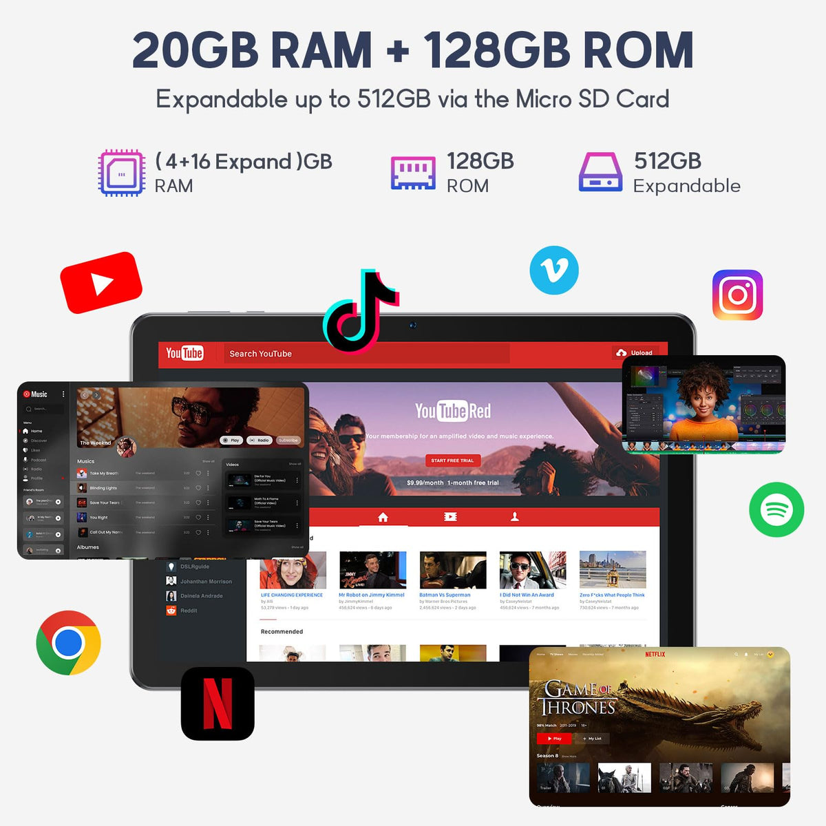 2026 Upgraded Android 16 Tablet, 10 Inch Tablet with Keyboard 128GB + 20GB