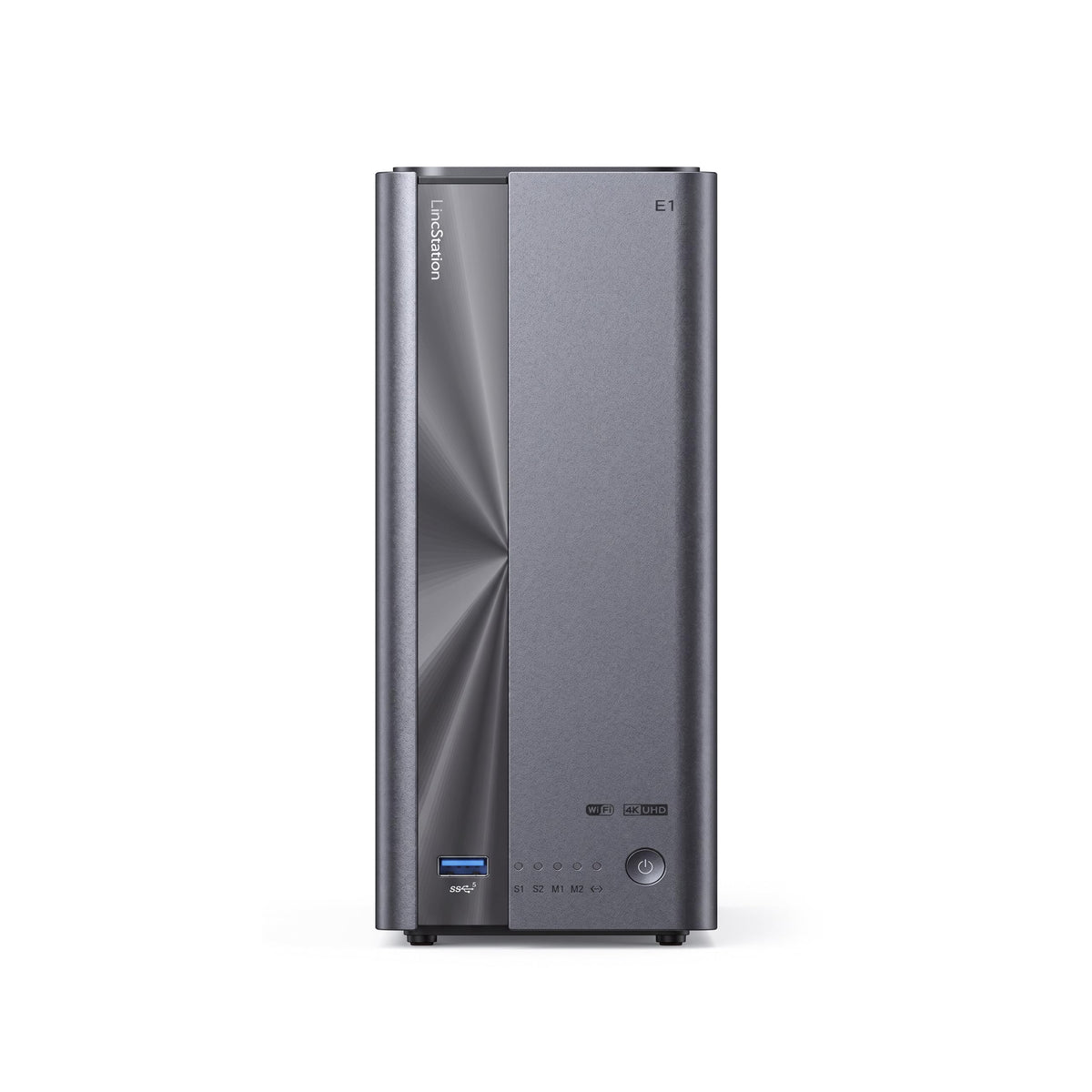 LincStation E1 4-Bay NAS Storage, Quad-Core 2.0GHz, 4GB RAM, 64GB eMMC, 2.5GbE Port & 4K HDMI 2.0, Supports M.2 NVMe SSD & SATA HDD Up to 76TB, Remote Access for iOS/Android/Windows (Diskless)