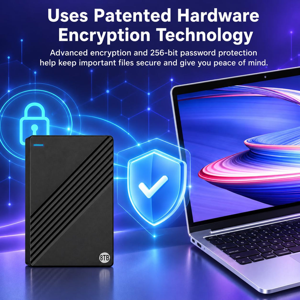 8TB External Hard Drive Portable,USB 3.0 for PC Mac Laptop Desktop HDD