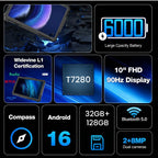 Tablet 10 Inch Android 16 Tablet, 32GB RAM 128GB ROM
